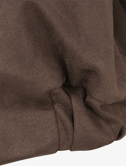 Veste élastiquée en suédine - Marron - 3