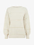 Pull uni à rayures irisées - Crème - 1