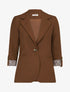 Veste cintrée à rabat léopard - Marron - 1