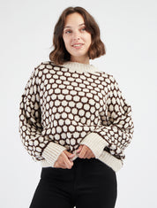 Maglione a maglia grossa con motivo a nido d&