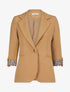 Veste cintrée à rabat léopard - Beige foncé - 4