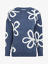 Pull droit à imprimé floral - Bleu - 1