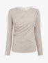 Pull uni à côté effet drapé - Beige - 1