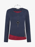 Pull bicolore zippé sur le côté - Marine/bordeaux - 1