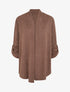 Gilet uni irisé à manches longues retroussables - Marron - 1