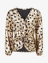 Blouse irisée élastiquée à motifs coeurs - Or - 1