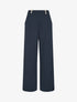 Pantalon fluide taille ornée de boutons - Bleu nuit - 1