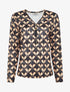 Blouse imprimé fantaisie à col zippée - Noir - 1