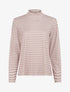 Top imprimé rétro à col roulé - Beige - 1