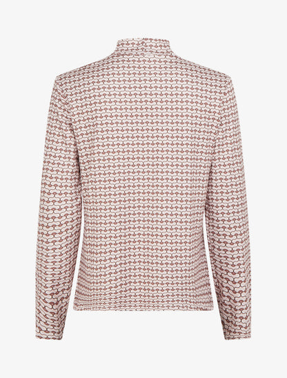 Top imprimé rétro à col roulé - Beige - 2