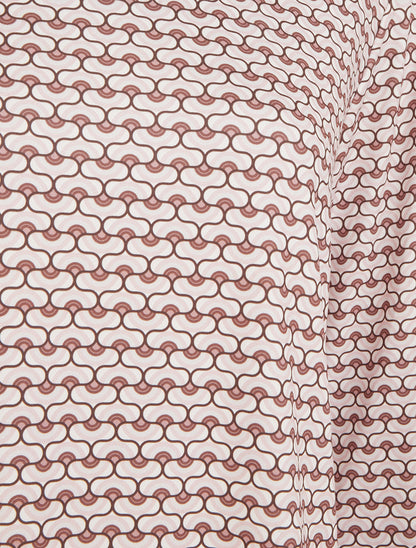 Top imprimé rétro à col roulé - Beige - 3