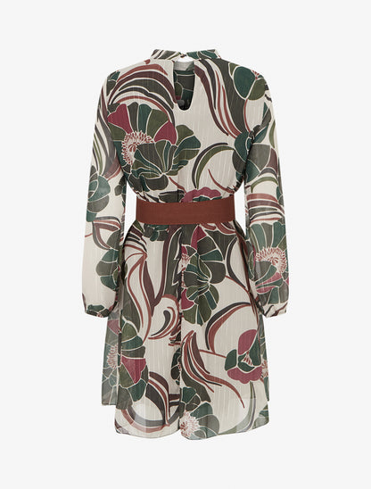 Robe irisée à imprimé floral - Kaki - 2