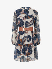 Robe irisée à imprimé floral - Marine - 1