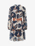 Robe irisée à imprimé floral - Marine - 1