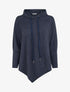 Pull fin asymétrique à capuche - Marine - 1