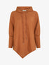 Pull fin asymétrique à capuche - Terre de sienne - 1