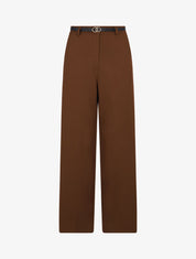 Pantalon de tailleur droit à plis - Marron - 1