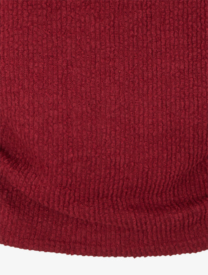 Pull texturé à manches longues - Bordeaux - 3
