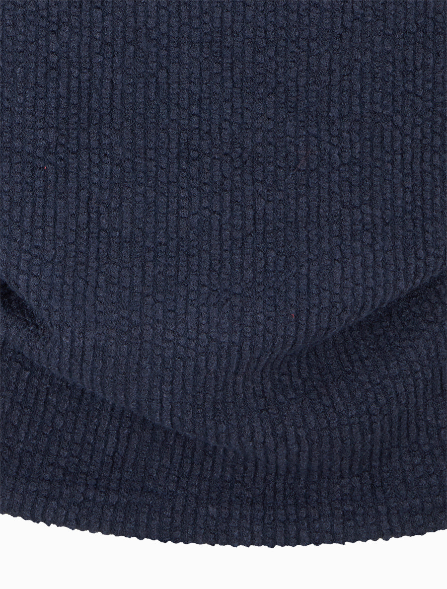 Pull texturé à manches longues - Marine - 3
