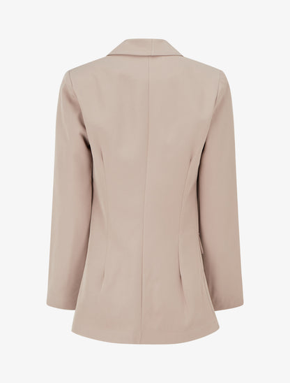 Blazer uni à poches décoratives - Taupe - 2