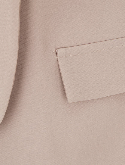 Blazer uni à poches décoratives - Taupe - 3