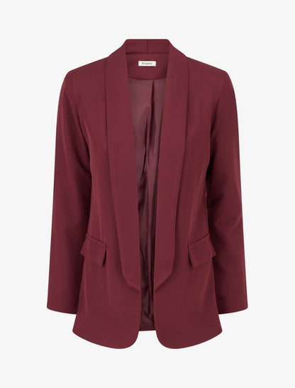 Blazer uni à poches décoratives - Lie de vin - 1