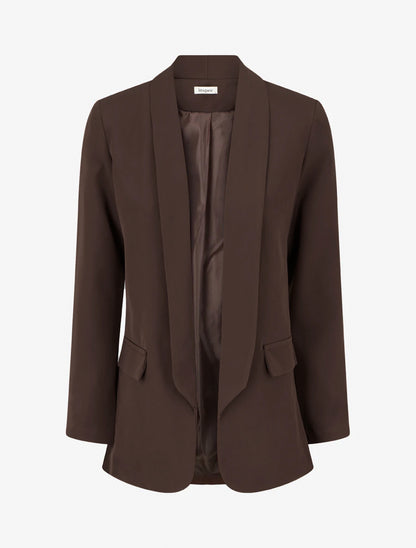 Blazer semplice con tasche decorative - Marrone