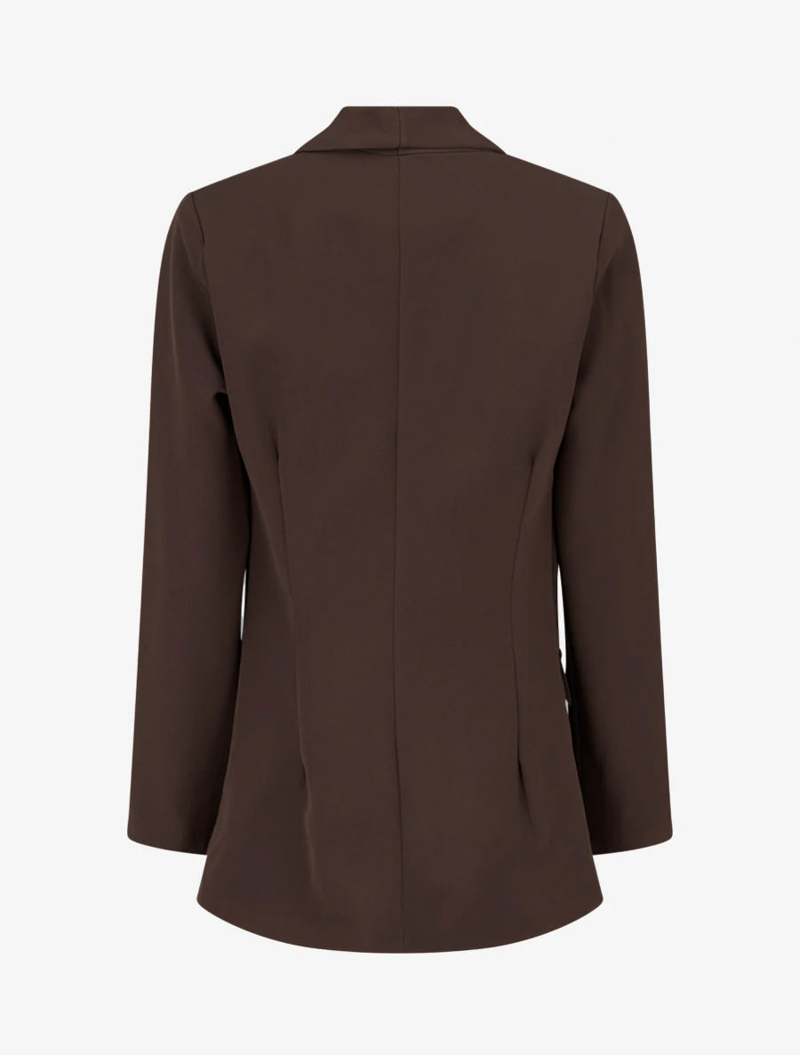 Blazer semplice con tasche decorative - Marrone
