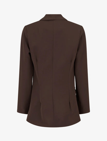 Blazer semplice con tasche decorative - Marrone