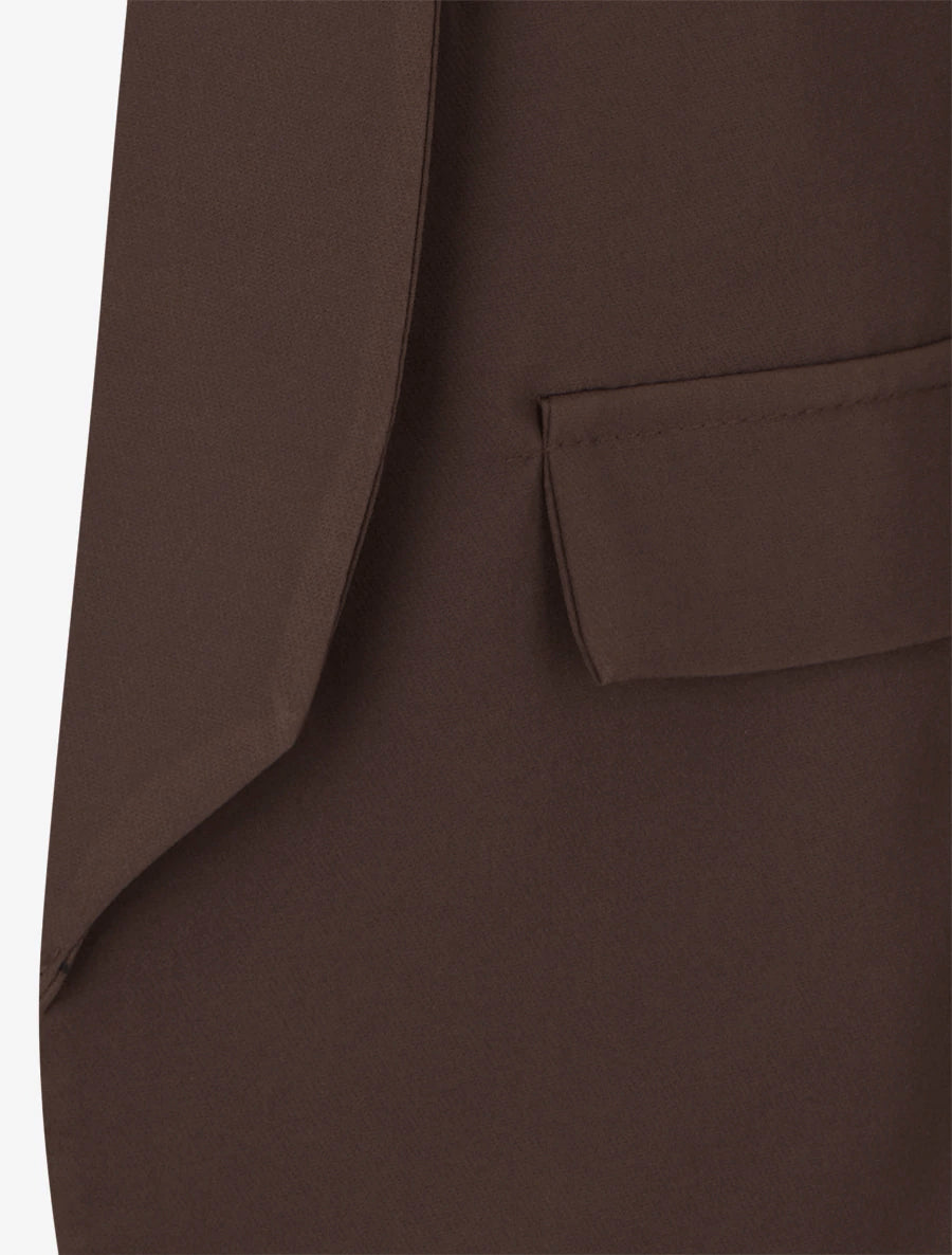 Blazer semplice con tasche decorative - Marrone