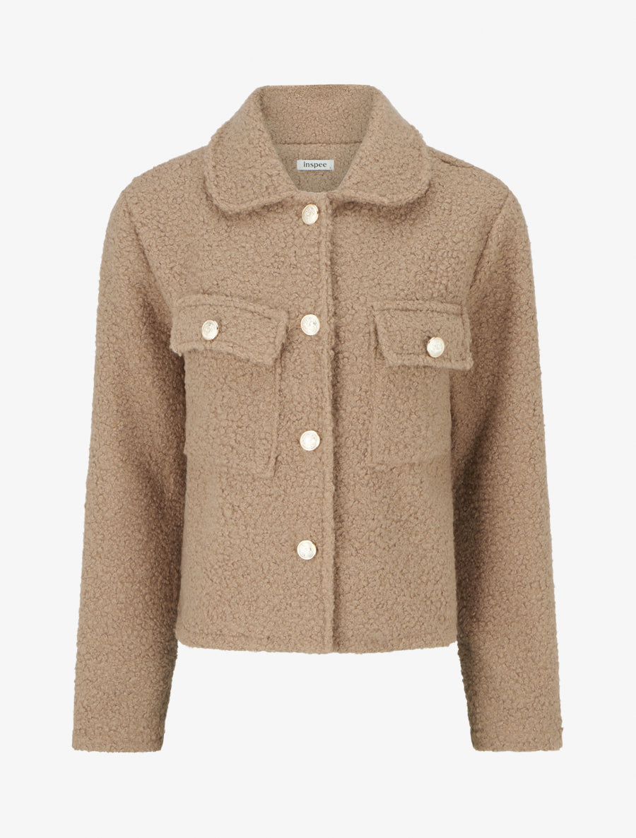 Cappotto corto effetto lana bouclé - Talpa