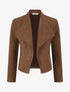 Veste en suédine à poches décoratives zippées - Marron - 1