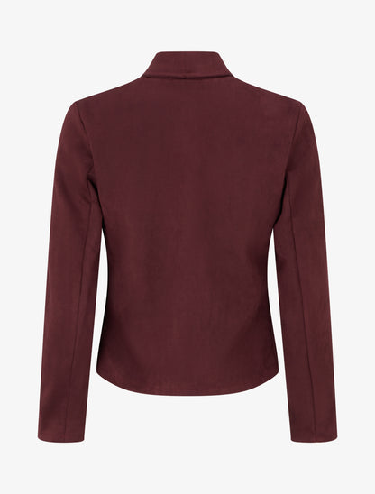 Veste en suédine à poches décoratives zippées - Prune - 2