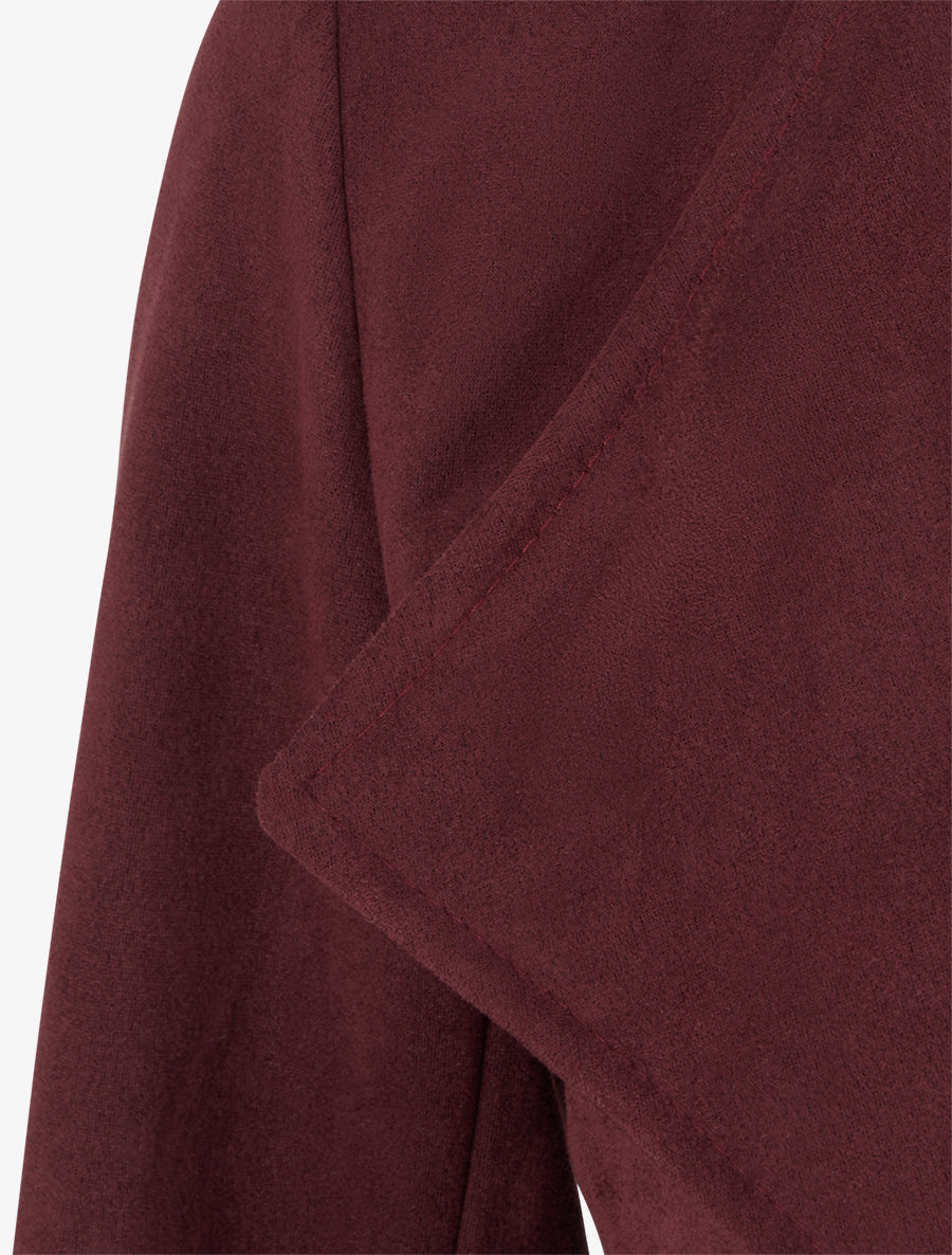 Veste en suédine à poches décoratives zippées - Prune - 3