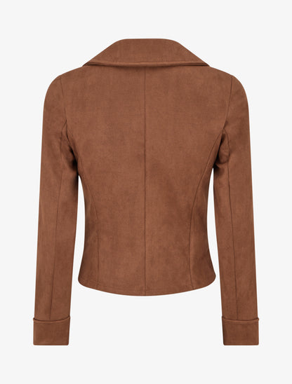 Veste en suédine à fermeture zippée - Marron - 2