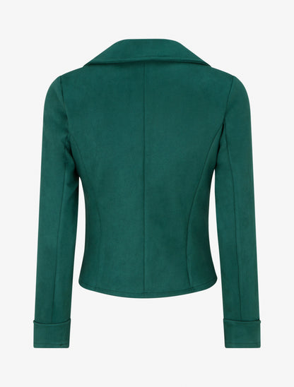 Veste en suédine à fermeture zippée - Vert sapin - 2