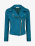 Veste en suédine à fermeture zippée - Bleu canard - 1