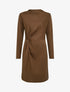 Robe droite effet torsadé à manches longues - Marron - 1