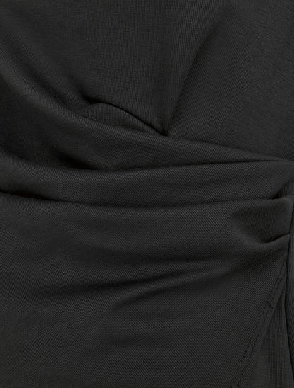 Top droit sans manches effet drapé - Noir - 3