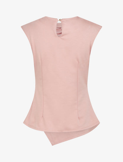 Top droit sans manches effet drapé - Rose - 2