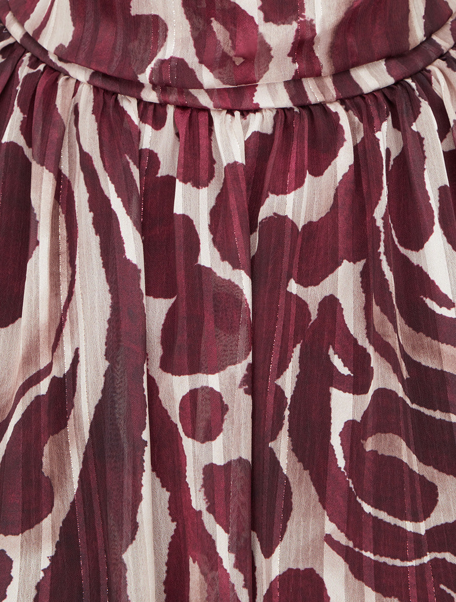 Blouse en voile imprimé léopard - Prune - 3