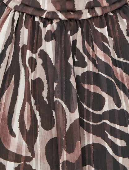 Blouse en voile imprimé léopard - Marron - 3
