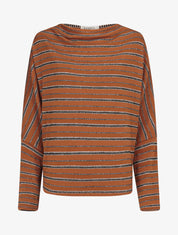 Pull dolman à rayures irisées - Camel - 1