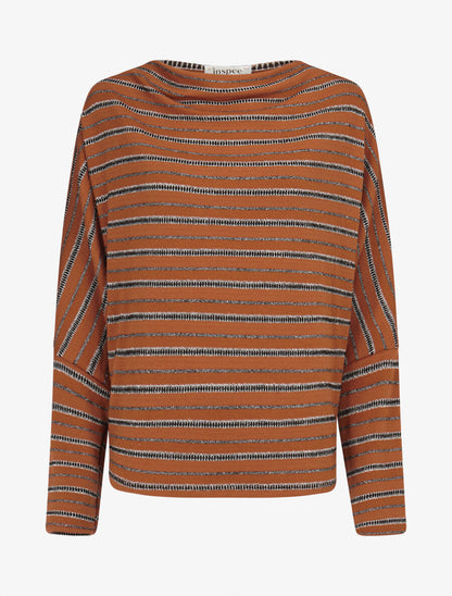 Pull dolman à rayures irisées - Camel - 1