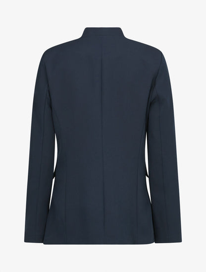 Veste longue à col cranté - Marine - 2