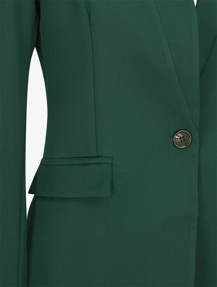 Veste longue à col cranté - Vert forêt - 3