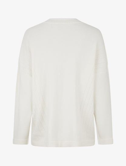 Pull coupe carrée à col V - Écru - 2