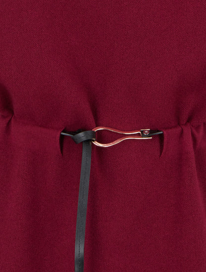 Robe pull droite à manches courtes - Lie de vin - 3