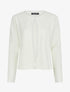 Gilet uni à détail effiloché - Crème - 1