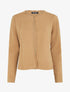 Gilet uni à détail effiloché - Camel - 1